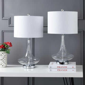 Cecile 25.5" Glass Teardrop LED Table Lamp - JONATHAN Y
